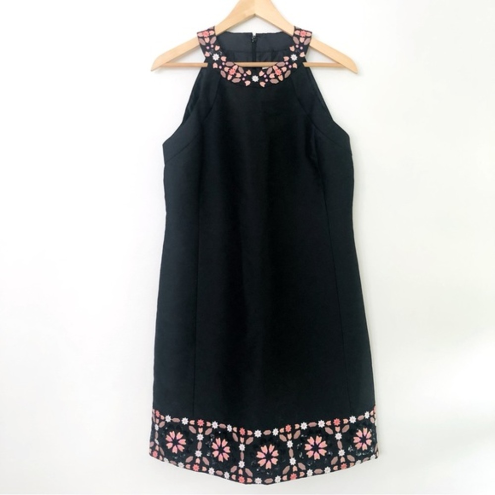 [ Kate Spade] Mosaic Embellished Floral Sequin High Neck Halter Shift Dress